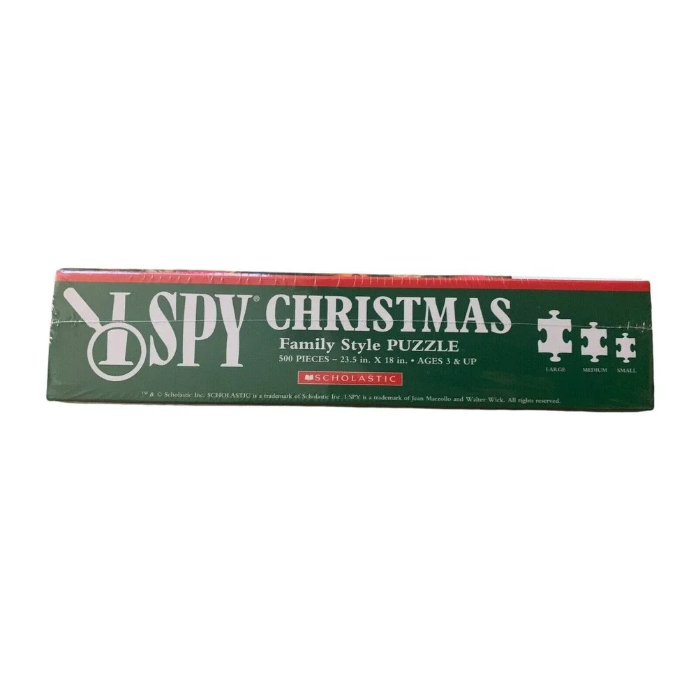 I SPY Christmas Family Style Puzzle 500 Pieces Scholastic Small Med & Lg Pieces